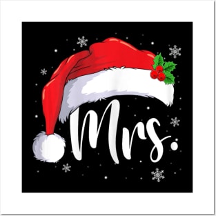 Mr Mrs Claus Christmas Couples Matching His And Her Pajamas Posters and Art